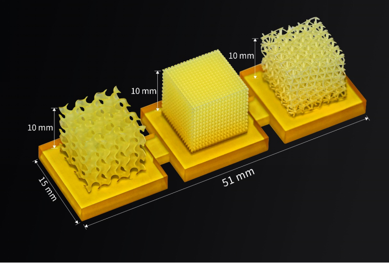 図1 BMF装置で造形したマイクロラティス構造.png
