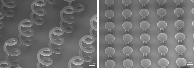 BMF PµSL技術によって造形された微細構造